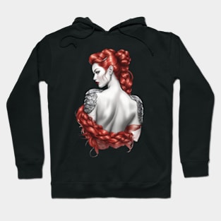 Red Haired Woman Sketch Hoodie